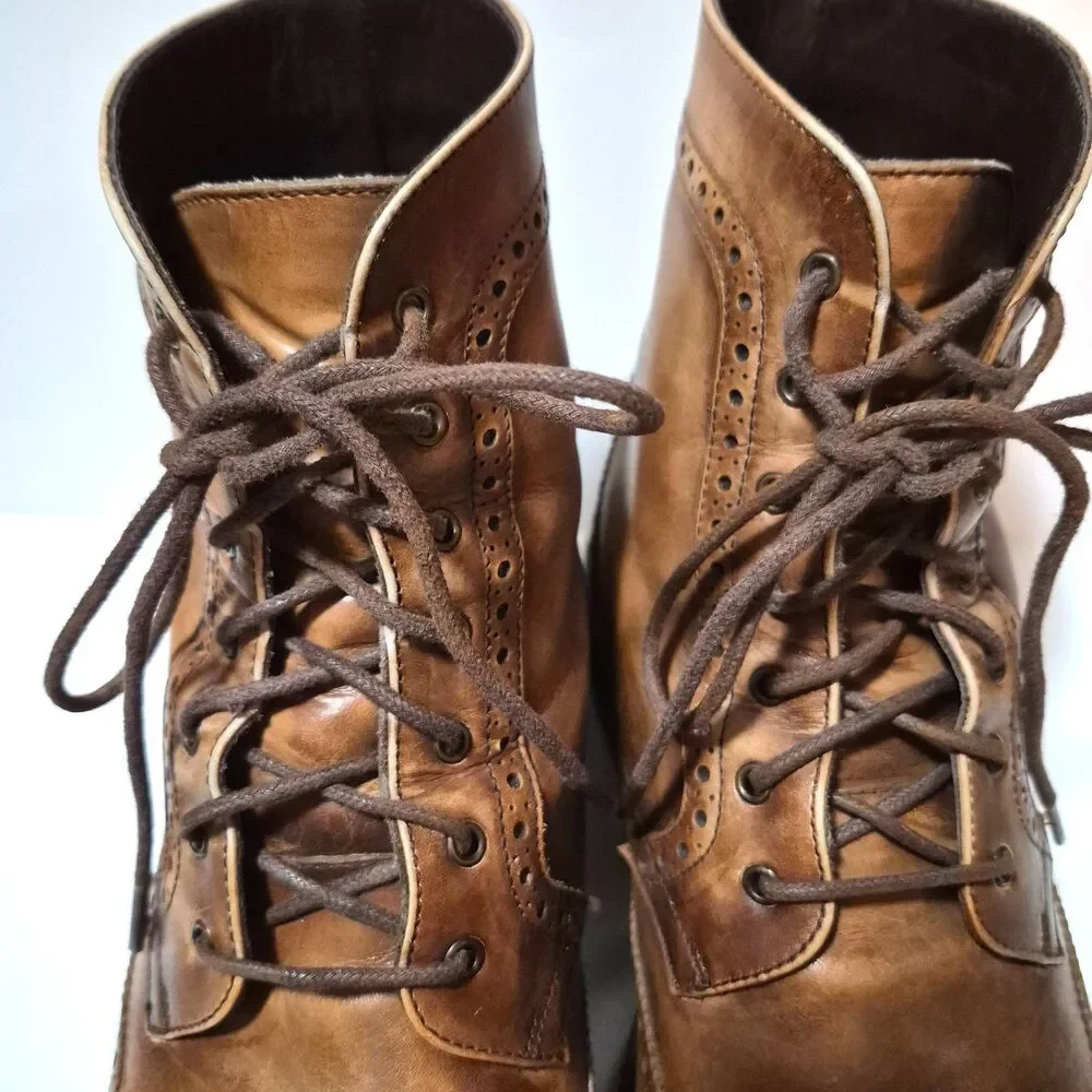 Thursday Boot Co. Men's Burnished Tan Leather Lace Up Boots Size 10